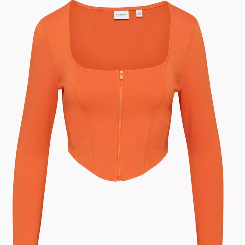 Aritzia Maverick Long sleeve orange XS